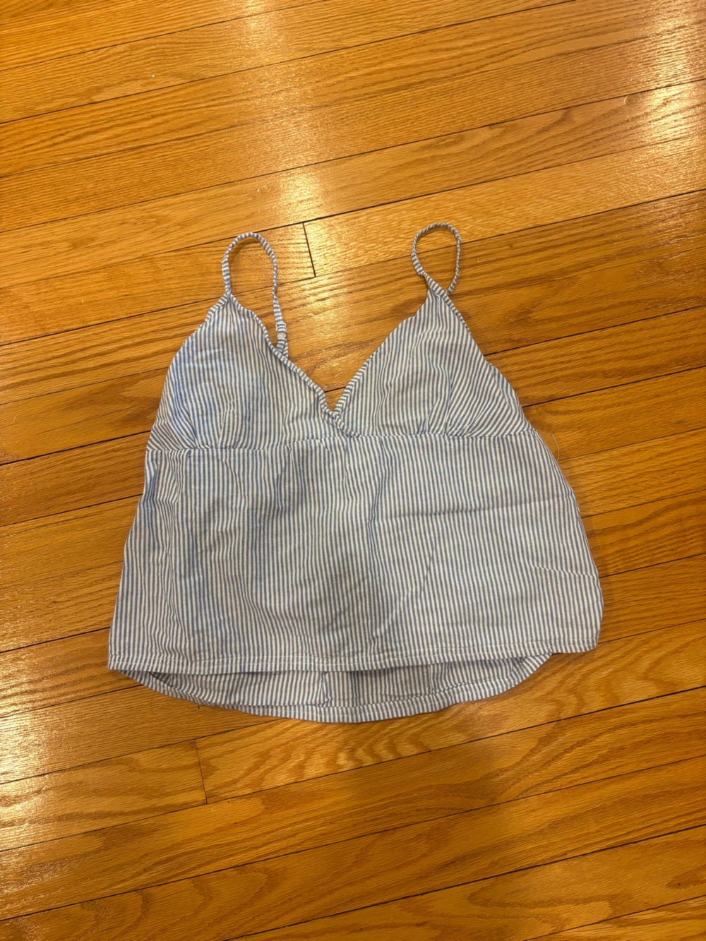 Primark Blue and White Striped Spaghetti Strap Cami